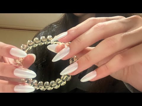 ASMR super up close tapping with long fake nails 💅💌😋