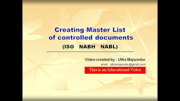 Creating Master List of controlled documents - ISO, NABH, NABL