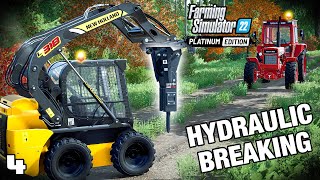 SMASHING UP BOULDERS WITH A HYDRAULIC BREAKER! | FS22 Platinum Edition - Episode 4