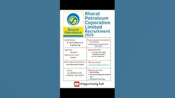 Bpcl recruitment 2025 #bpcl#bharatperoleumrecruitment2025#jobalert #jobvacancy #job #recruitment2025