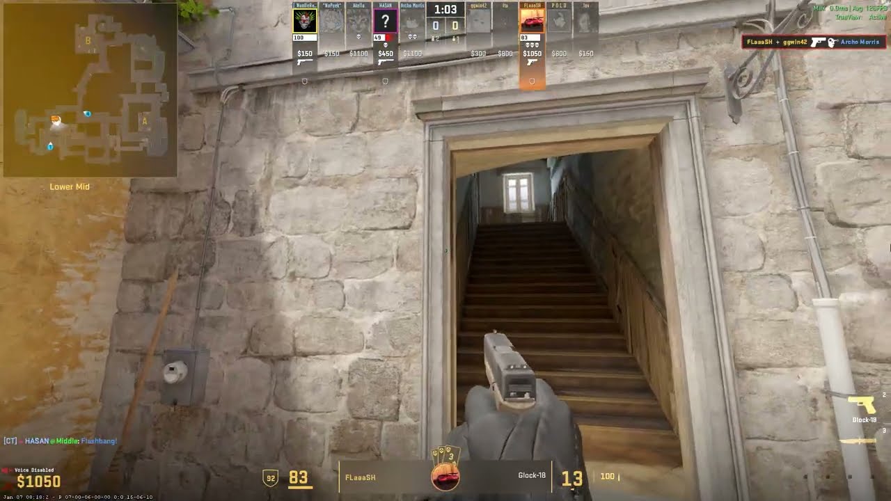 CS2 Inferno 4 Kills Failed with Glock FLaaaSH