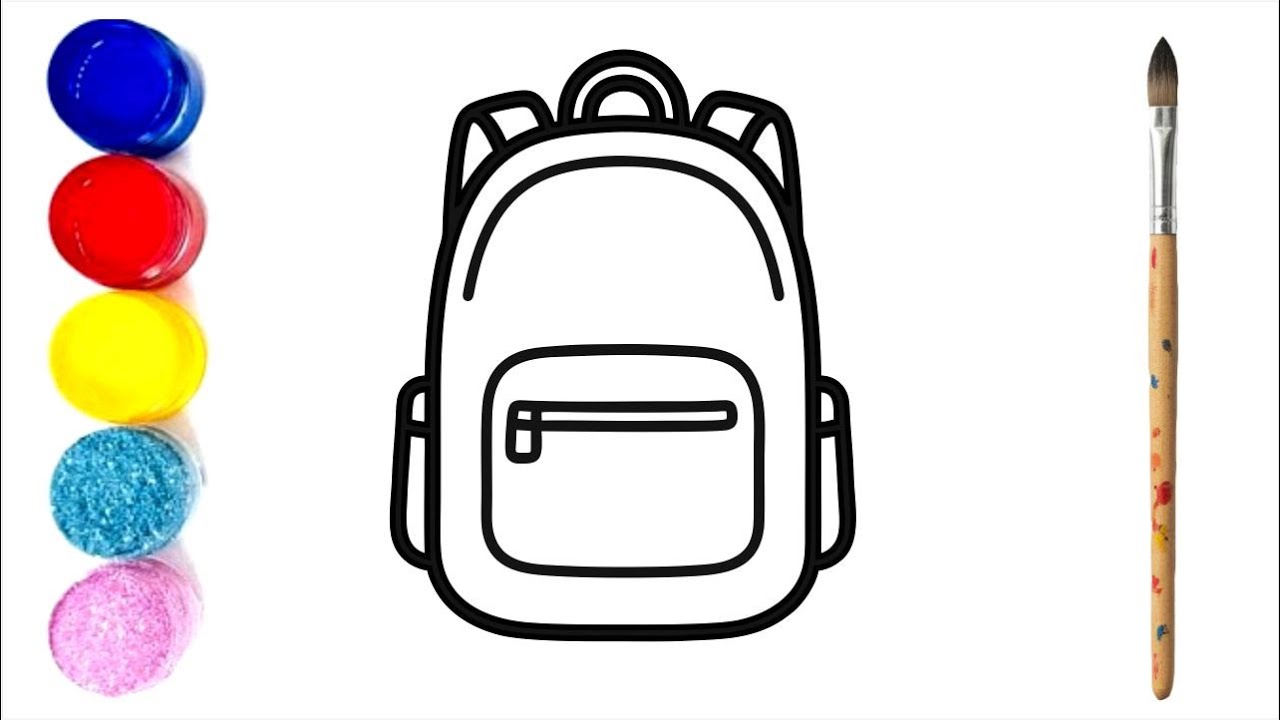 Как нарисовать школьную сумку | Учимся рисовать школьную сумку шаг за шагом