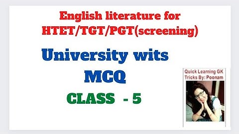 Mcq/University wit/English literature