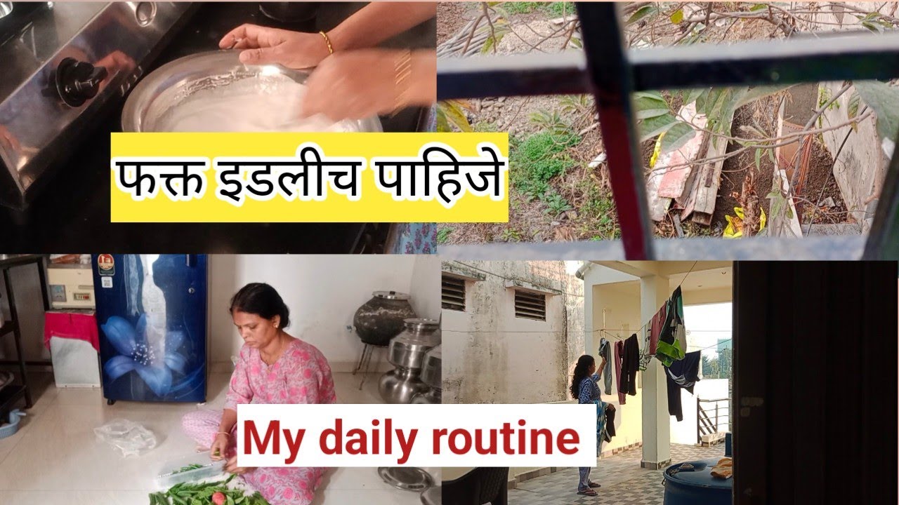 🙂फक्त इडलीच पाहिजे दुसरं काही नाही, रोजची कामे /My daily routine Marathi vlog 🙏 🙏