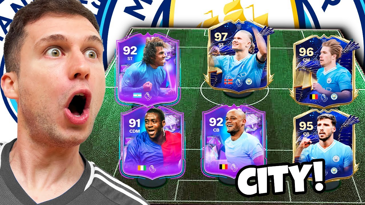 MONTEI O TIME LENDÁRIO DO MANCHESTER CITY NO EA FC 24!!! FICOU APELÃO DEMAIS! 🔥🔥 ULTIMATE TEAM