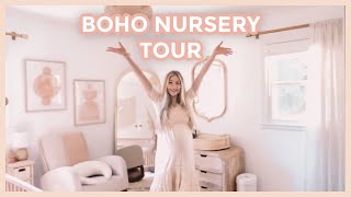 BABY GIRL NURSERY TOUR \/\/ boho, neutral, cozy