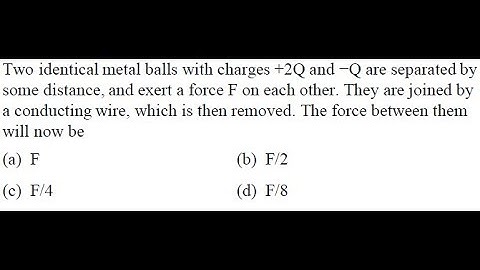 Two identical metal balls with charges +2Q and −Q are separated by some distance, and