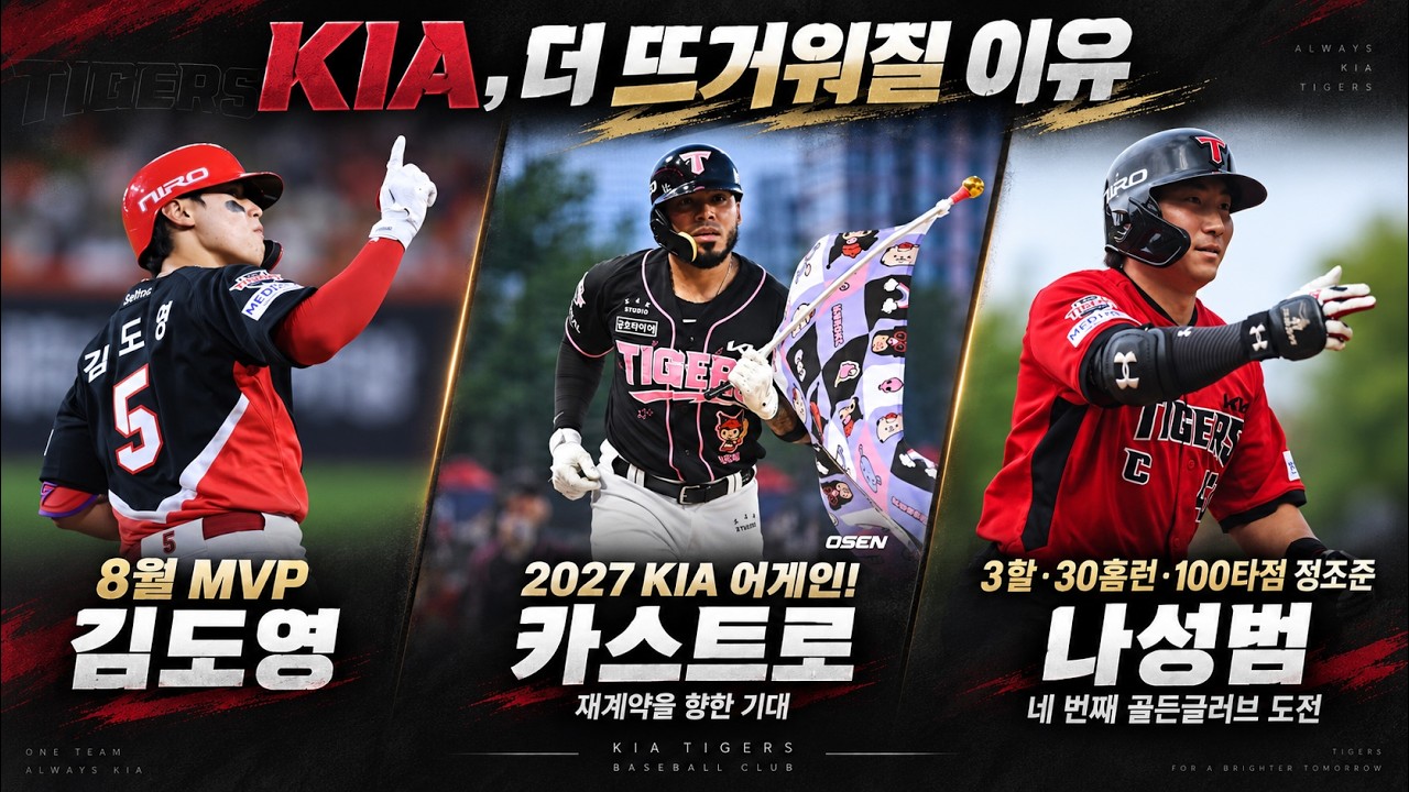 김도영 8월 MVP! 카스트로 재계약? 나성범 골든글러브 가능성