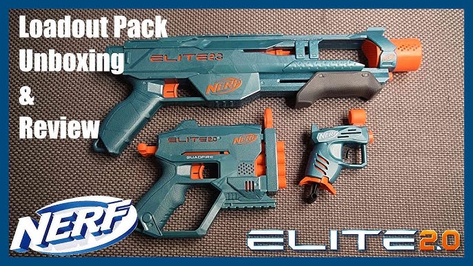 Nerf Elite 2.0 Loadout 3-Blaster Pack, Technician DS-2 Blaster, Quadfire  QS-4 Blaster, Ace SD-1 Blaster