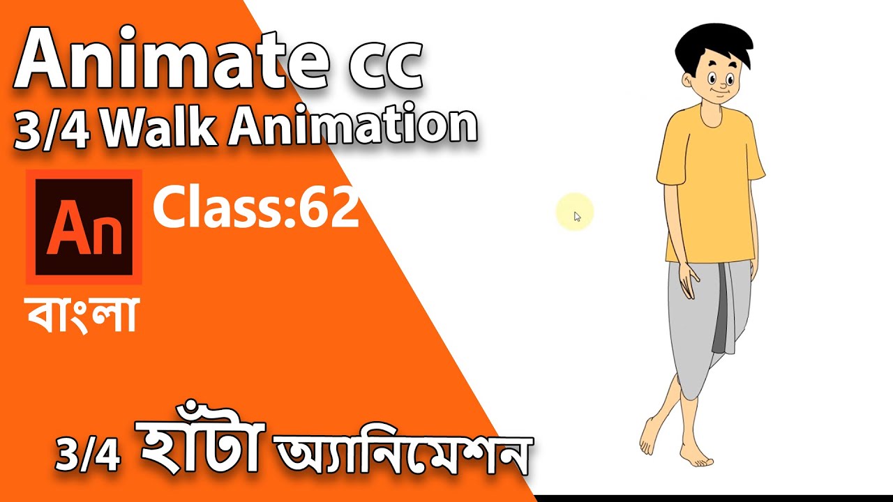 How to creat 3/4 walk Animation | 2D Animation Tutorial | Class #62 ...