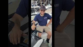 Colan, shows off some of our rental boats! Yankee Marina boasts the newest fleet on Lake George!