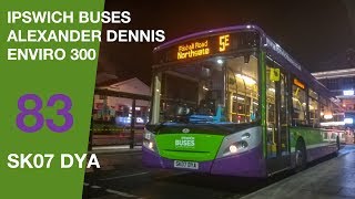 Ipswich Buses Alexander Dennis Enviro 300 || 83 (SK07 DYA) || Redlining & Kickdown