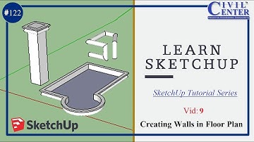 SketchUp Tutorial Series: 9. Creating Walls in Floor Plan