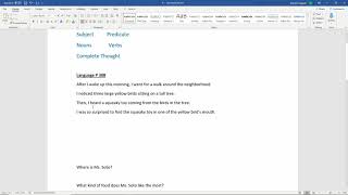 Answering in Complete Sentences