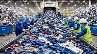 From Trash Clothes to Ultra-Soft Pillows | Inside a High-Tech Recycling Factory (Full Process) screenshot 4