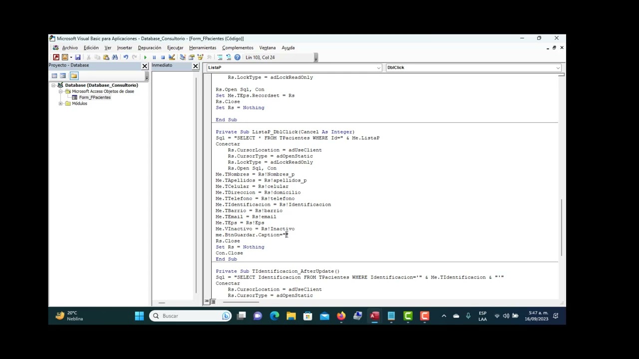 ACCESS  SQL SERVER. ACTUALIZAR registros Utilizando codigo VBA Ado # 2