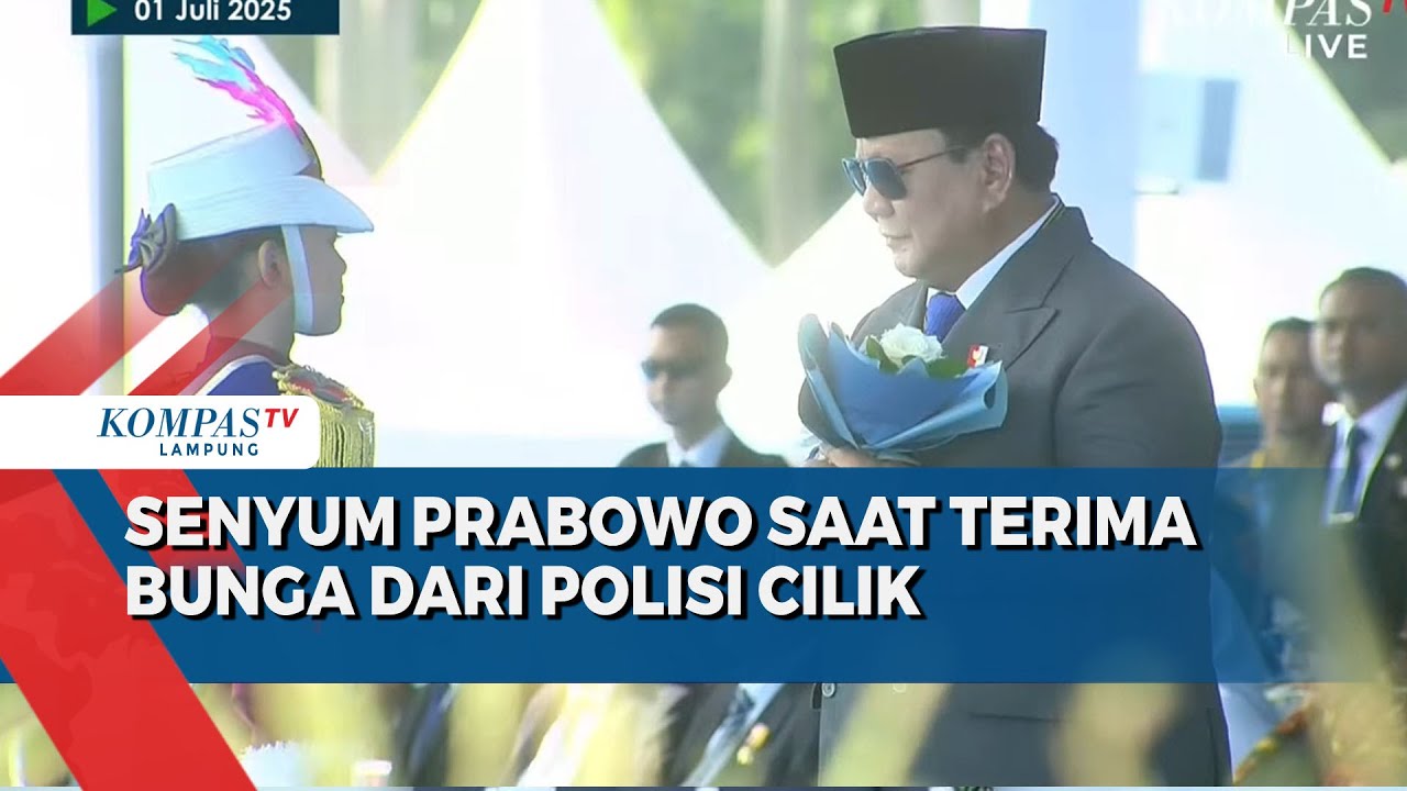 Momen Manis! Polisi Cilik Beri Bunga ke Presiden Prabowo di HUT Bhayangkara