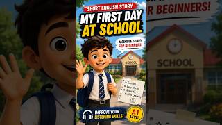 My First Day at School 📚 | Short English Story for Beginners |#new #english #story #learning #Shorts