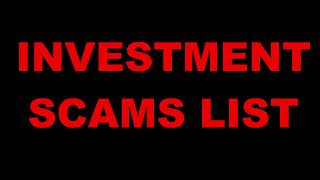 INVESTMENT SCAM LIST (SPECIAL PHONES)
