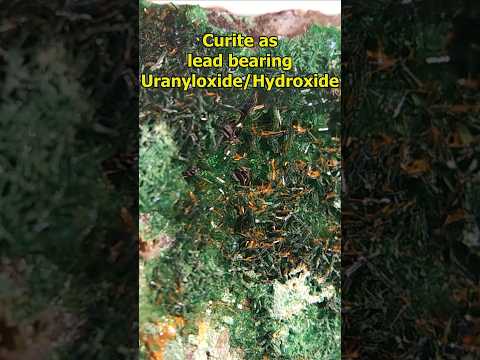 Curite with Torbernite from Swambo Hill #Curite #Torbernite #Uranium #radioactivity