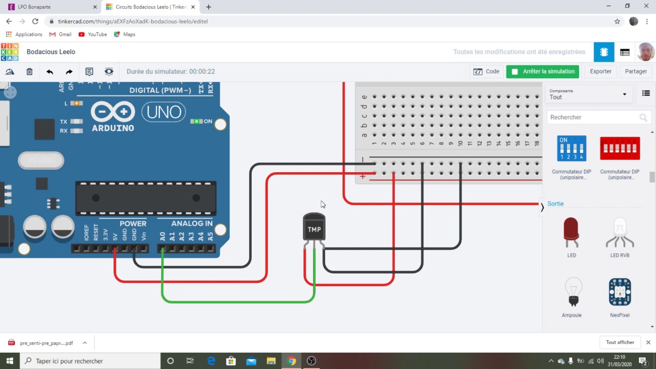 Arduino Capteur de température