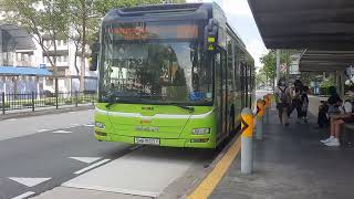 SMRT bus service 912A MAN A22 (NL323F) (SMB1600Y) departing bus stop 47591