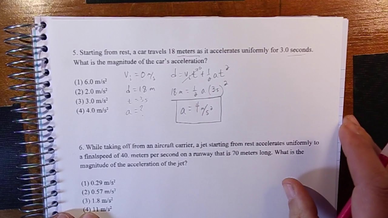 Ep 1.3 Part 3 1D Kinematics Practice Problems Solved (High School