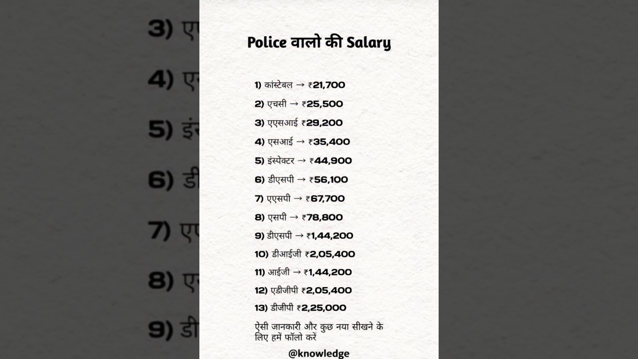 police बालों की salary 🤫 