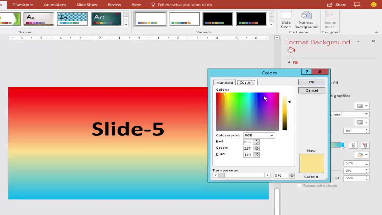 Cách thêm background gradient on powerpoint độc đáo trên PowerPoint