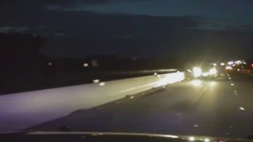 RAW: Dash cam captures near miss with wrong-way driver