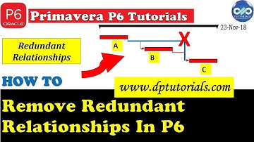 How To Remove Redundant Relationships In Primavera P6 || Detect Redundant Relationships and Delete