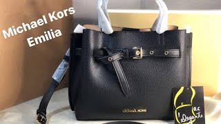 Michael Kors Small Emilia satchel Black - YouTube