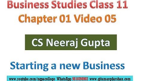 Starting a new business – Basic Factors | Bst Class 11 Chapter 1 Video 05 | Neeraj Gupta
