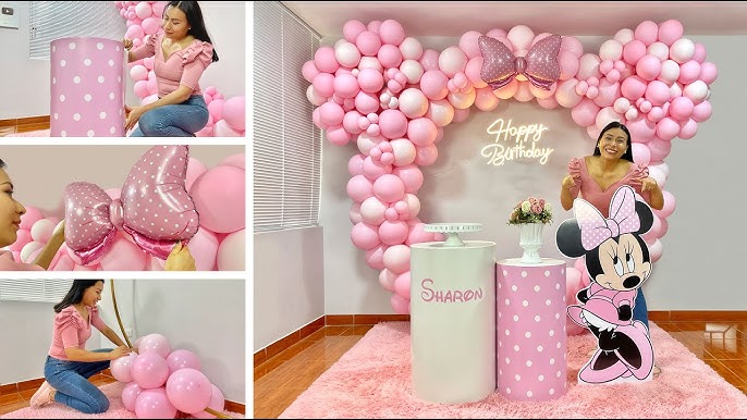 5 Ideas para decoraciones de globos para bautizos  Decoración de fiestas  infantiles, Decoracion de cumpleaños, Decoracion cumpleaños minnie