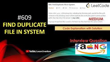Find Duplicate File in System | LeetCode 609 | Java HashMap  @LearnOverflow