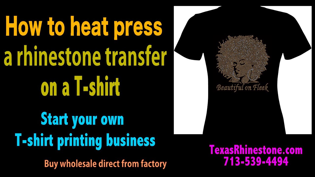 How to heat press rhinestone transfer on a Tshirt in 2 minutes YouTube