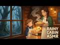 Cozy Rainstorm ASMR 🌧️ Baking Cinnamon Apple Pie in a Warm Forest Cabin (No Talking)