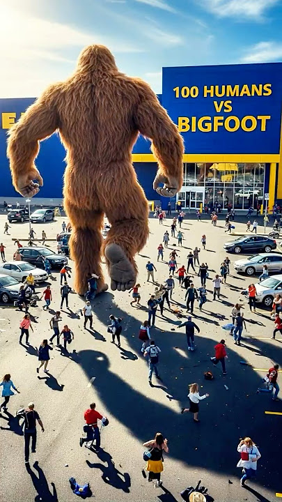 GIANT BIGFOOT VS 100 HUMANS
