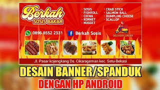 Cara desain banner di pixellab - spanduk warung sosis