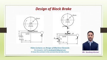 Design of Block Brake | Theory & Numericals | Lectures on Design of Machine Elements