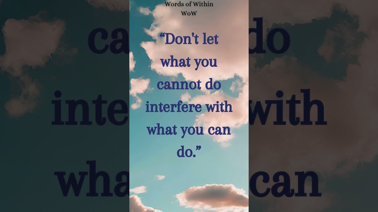 WoW Daily Dose of Wisdom - What you can do