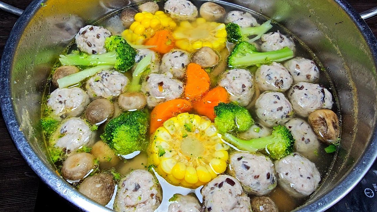 CANH MỌC RAU CỦ - cách nấu Canh Mọc Ngũ Sắc thập cẩm dai ngon nước súp ...