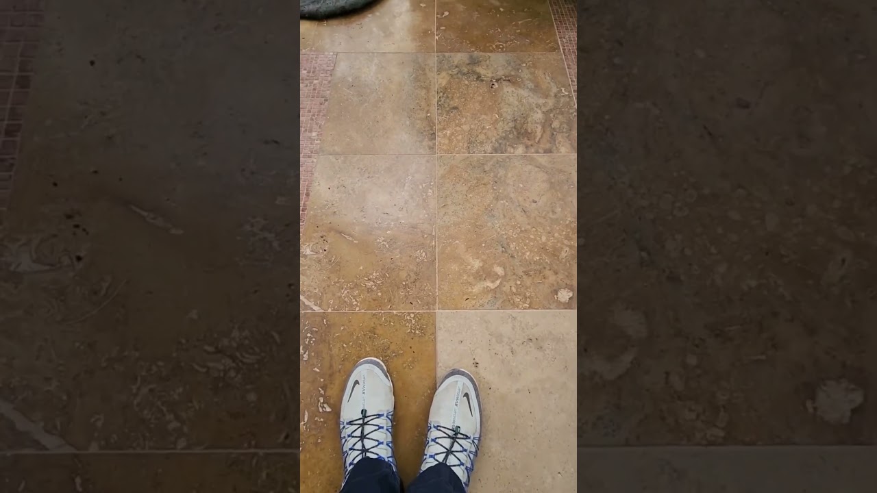 TRAVERTINE FLOOR Diamond Polishing By Silver State Floor Restoration Las Vegas Nevada 