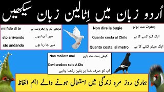 learn italian to urdu Daily use sentences in italian|| bay learn italian in urdu||
