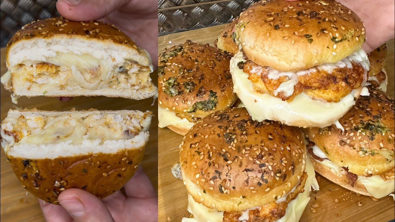 BURGER AU POULET/بورجر الدجاج /Take A Look/#chickenrecipe