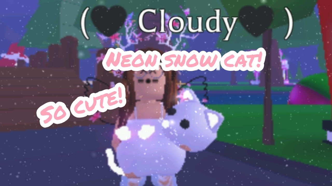 Making a neon snow cat | Roblox adopt me | - YouTube
