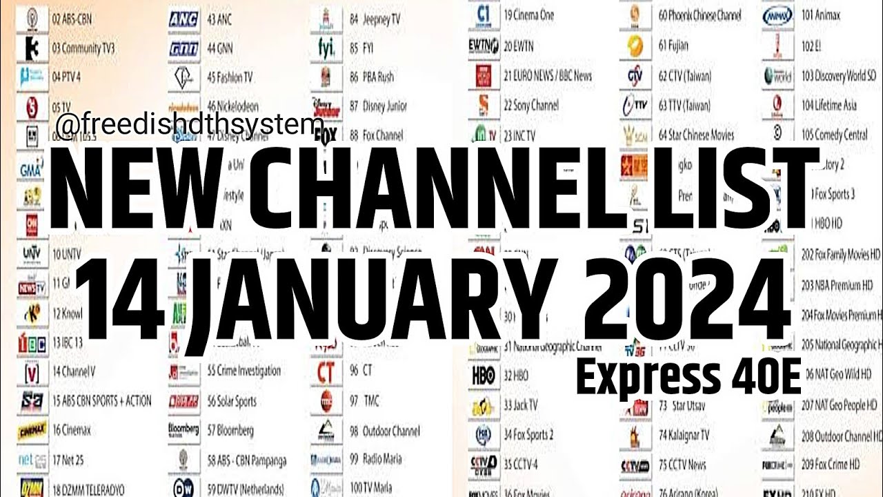 Channel Extress New channel list of express at 40e 14 JAN 2024 | New channel update ...