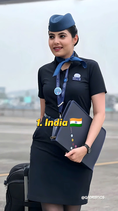 Top 10 Most Beautiful ❤️ Air Hostess Uniform 🥋 2025 #shorts #ytshorts