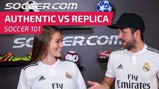 difference between authentic and replica soccer jersey