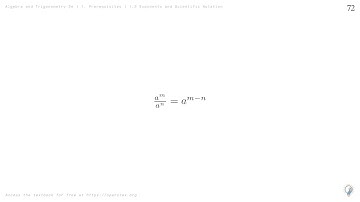 Alg & Trig 2e | 1.2 Exponents and Scientific Notation - Using the Quotient Rule of Exponents